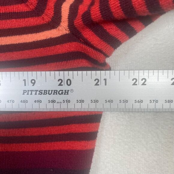 Duluth Trading Co. Women’s Striped Mock Neck Long Sleeve Shirt CoolMax Blend - Picture 7 of 9